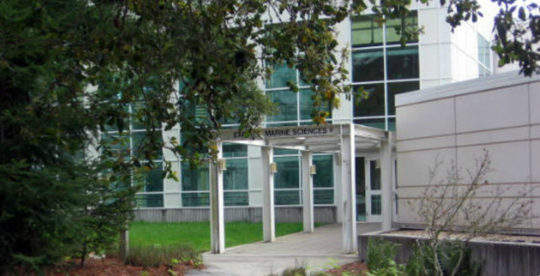 exterior image of third floor entrance to Earth & Marine Sciences building